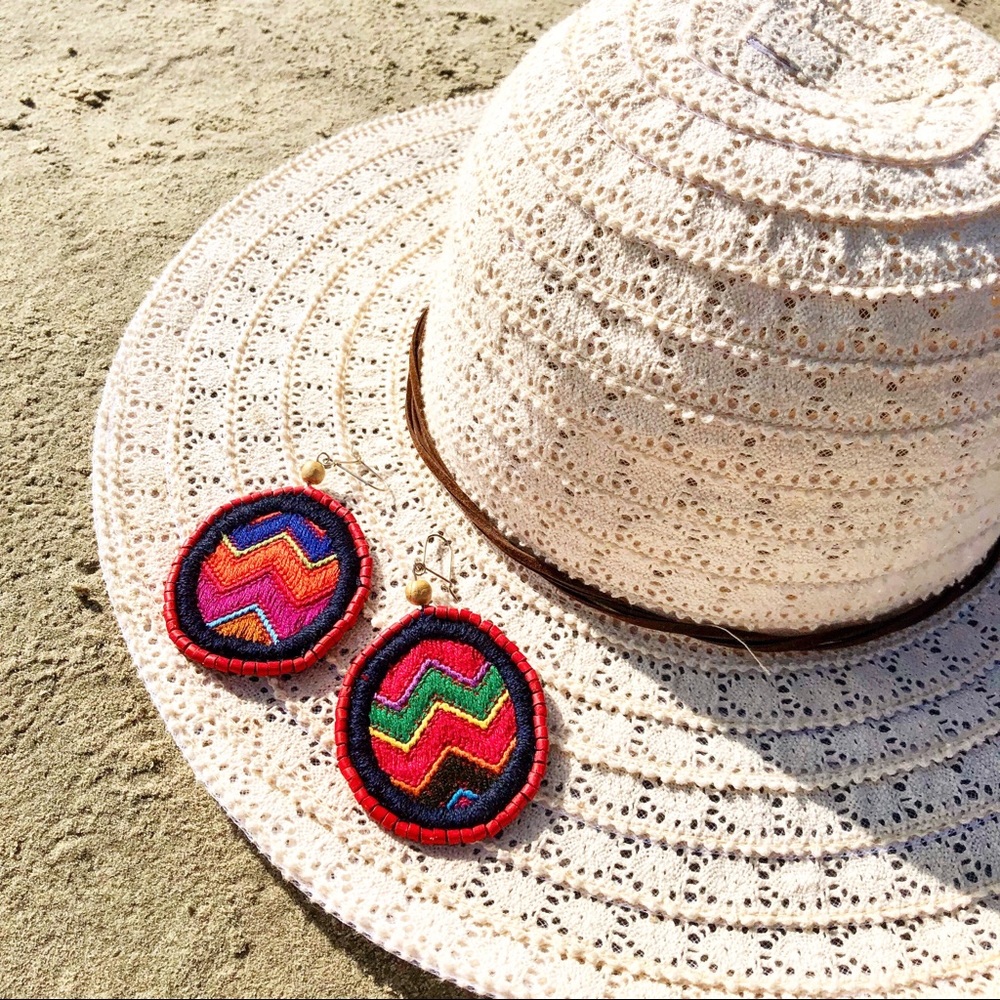 Colores de Guatemala Earrings -Red
